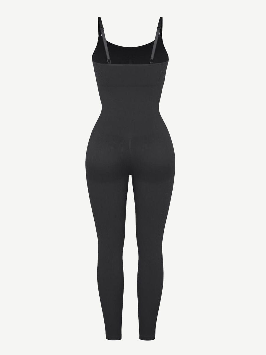 High Stretchy Seamless Sling Tummy Control Jumpsuit Removable cup pads